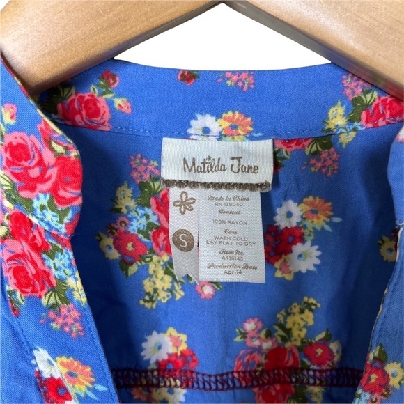 Matilda Jane Floral Millie Blouse Secret Fields Blue Size Small AT16143 - Picture 8 of 8